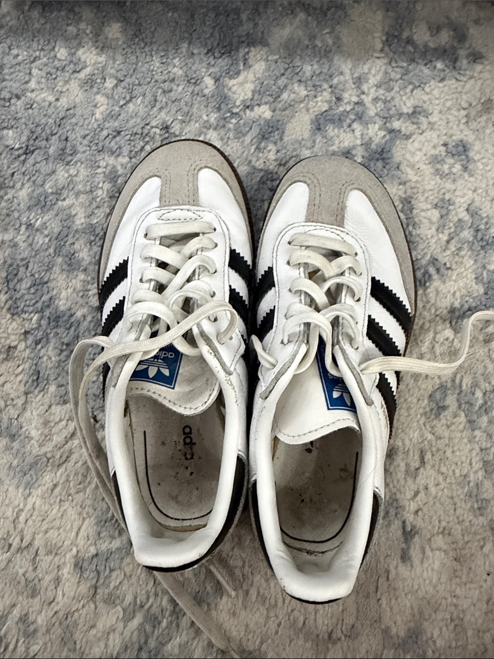 adidas Kids White & Black Classic Three-Stripe Sneakers